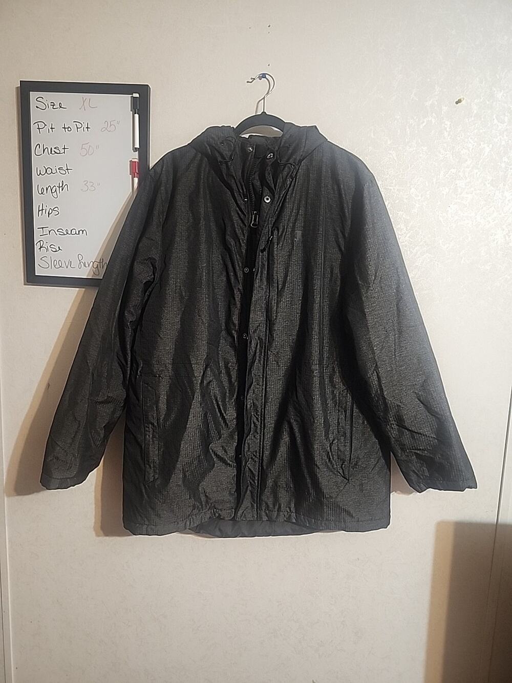 Champion Performance Men's Winter Coat Hooded sz XL Charcoal Pockets